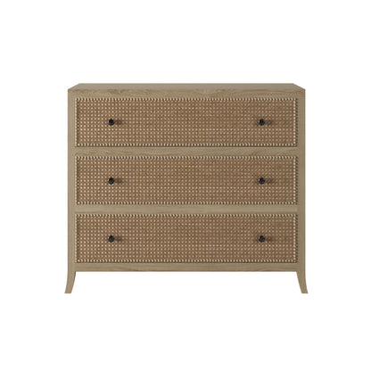 Trancoso Natural Oak Woven Cane 3 Drawer Chest
