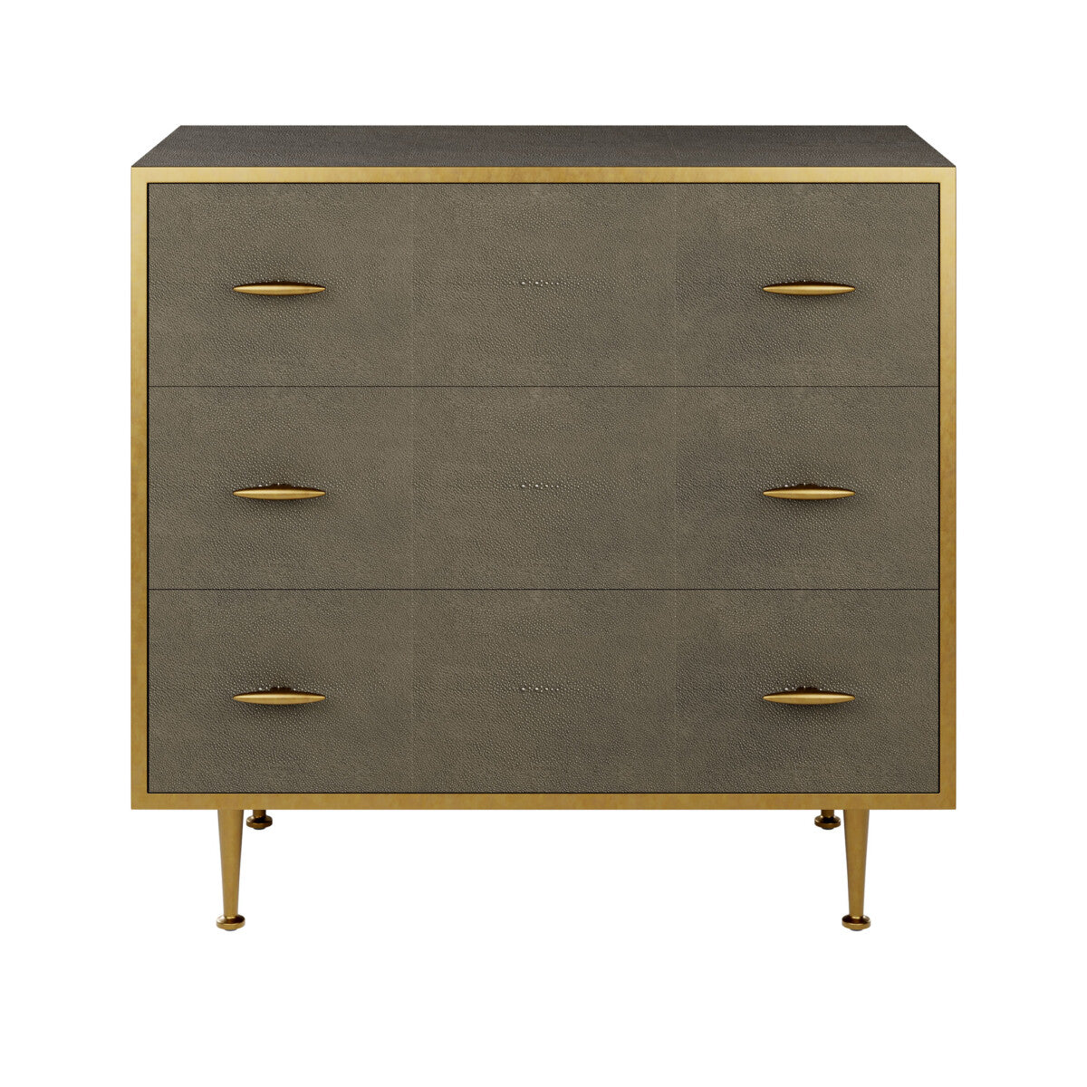 Verona Grey Shagreen and Gold Chest of Drawers