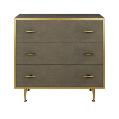 Verona Grey Shagreen and Gold Chest of Drawers