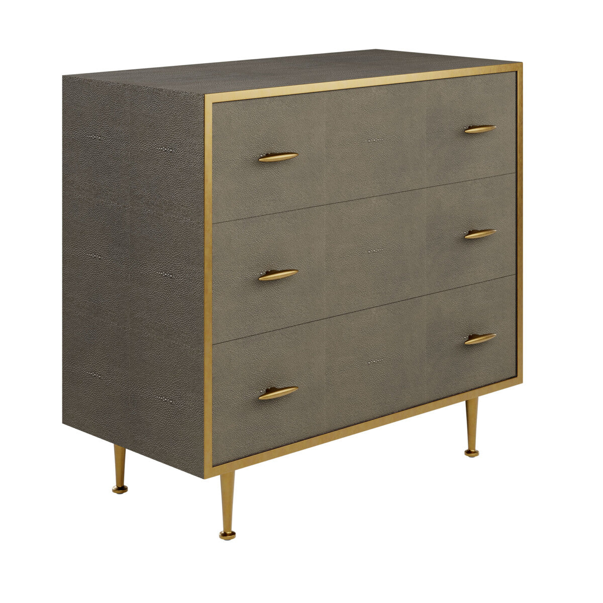 Verona Grey Shagreen and Gold Chest of Drawers