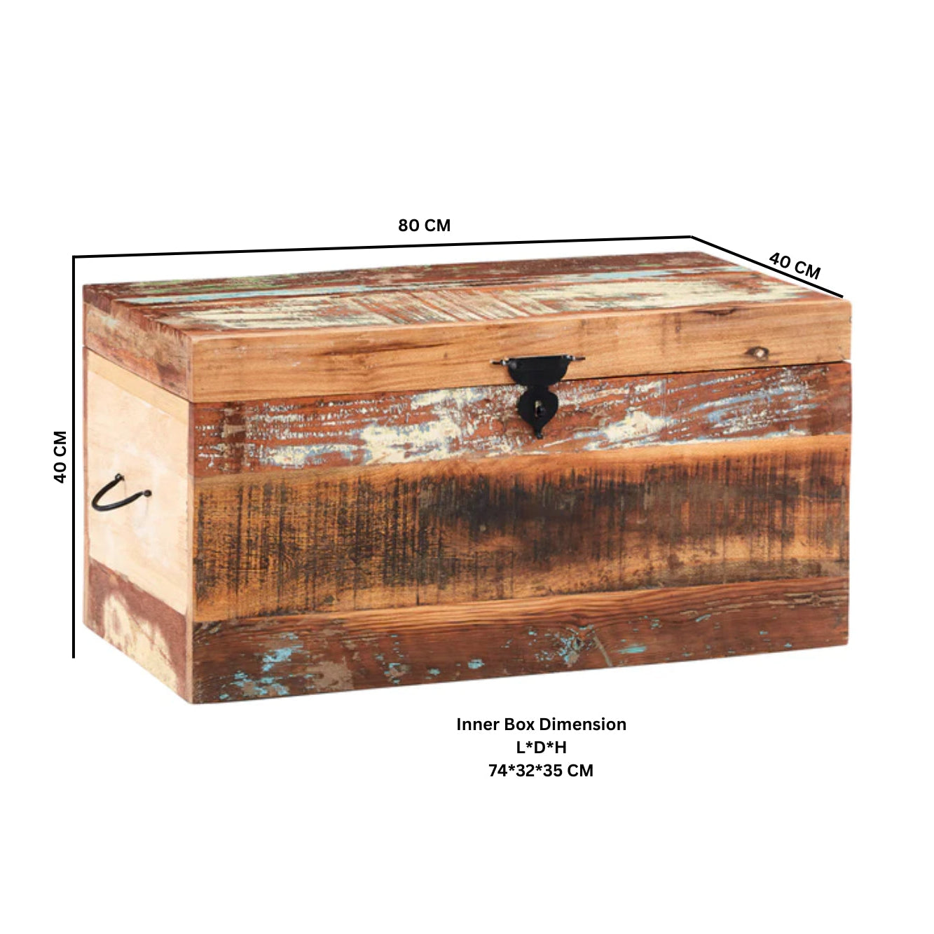 Seattle Reclaimed Wood Trunk Box with Lid