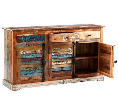 Seattle Large Reclaimed Wood Sideboard 3 Drawers 3 Doors