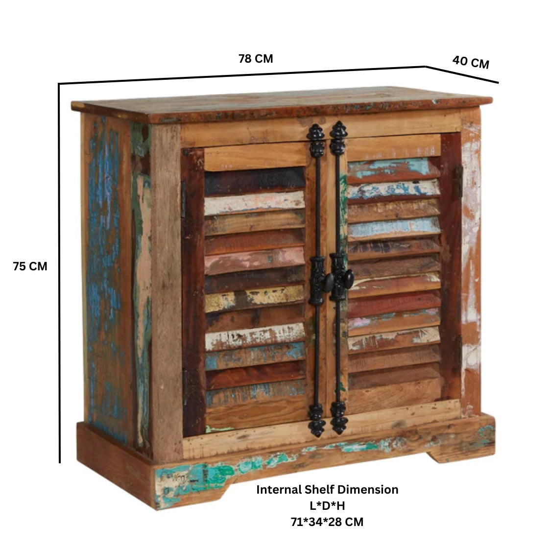 Seattle Reclaimed Wood 2 Door Sideboard Cabinet