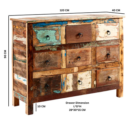 Seattle Reclaimed Wood 9 Drawer Chest
