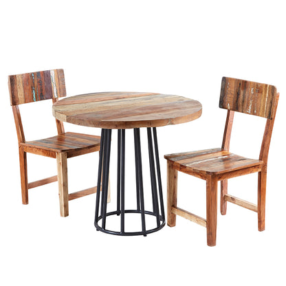 Seattle Reclaimed Wood and Metal Round Dining Table