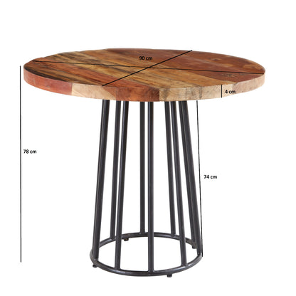 Seattle Reclaimed Wood and Metal Round Dining Table