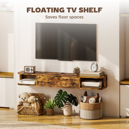 Avamoro 120cm Rustic Brown Floating TV Unit For Screens Up To 50 Inches