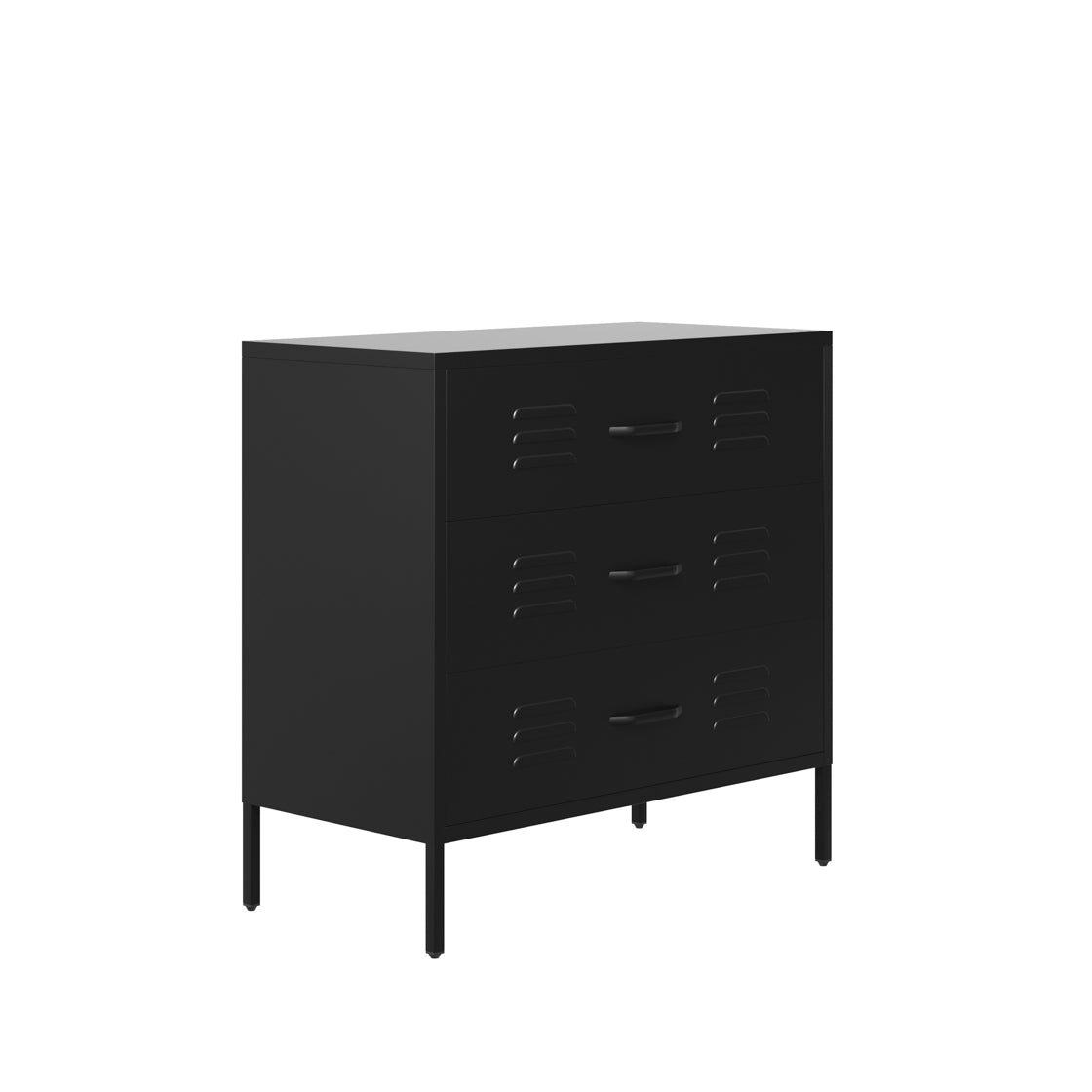 Flamingo Black Metal Storage Chest 3 Drawers