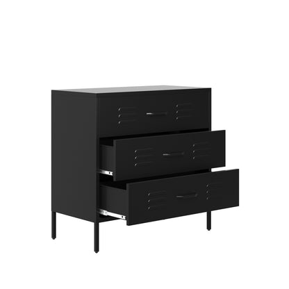 Flamingo Black Metal Storage Chest 3 Drawers
