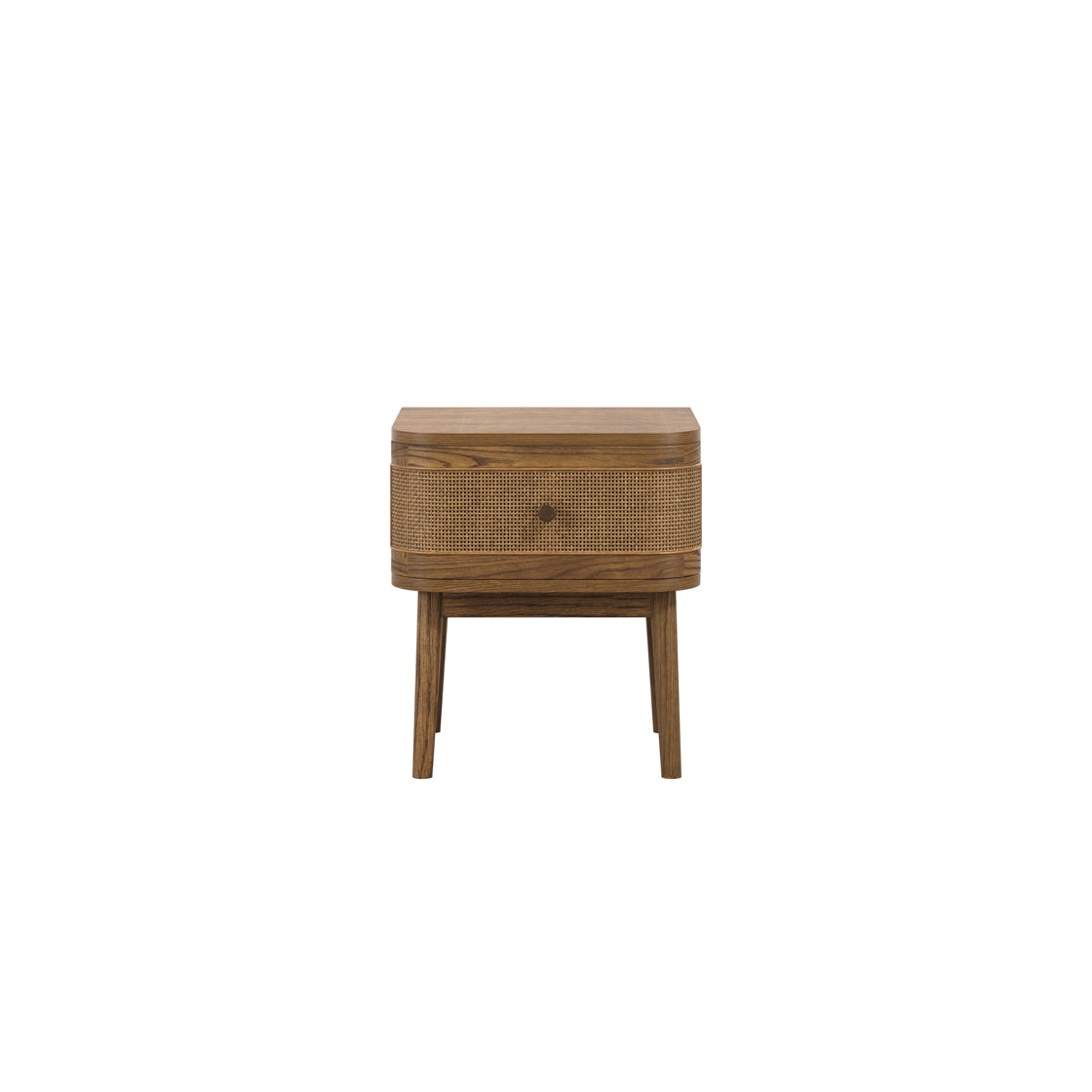 Pasadena Natural Wood and Rattan Bedside Table 1 Drawer