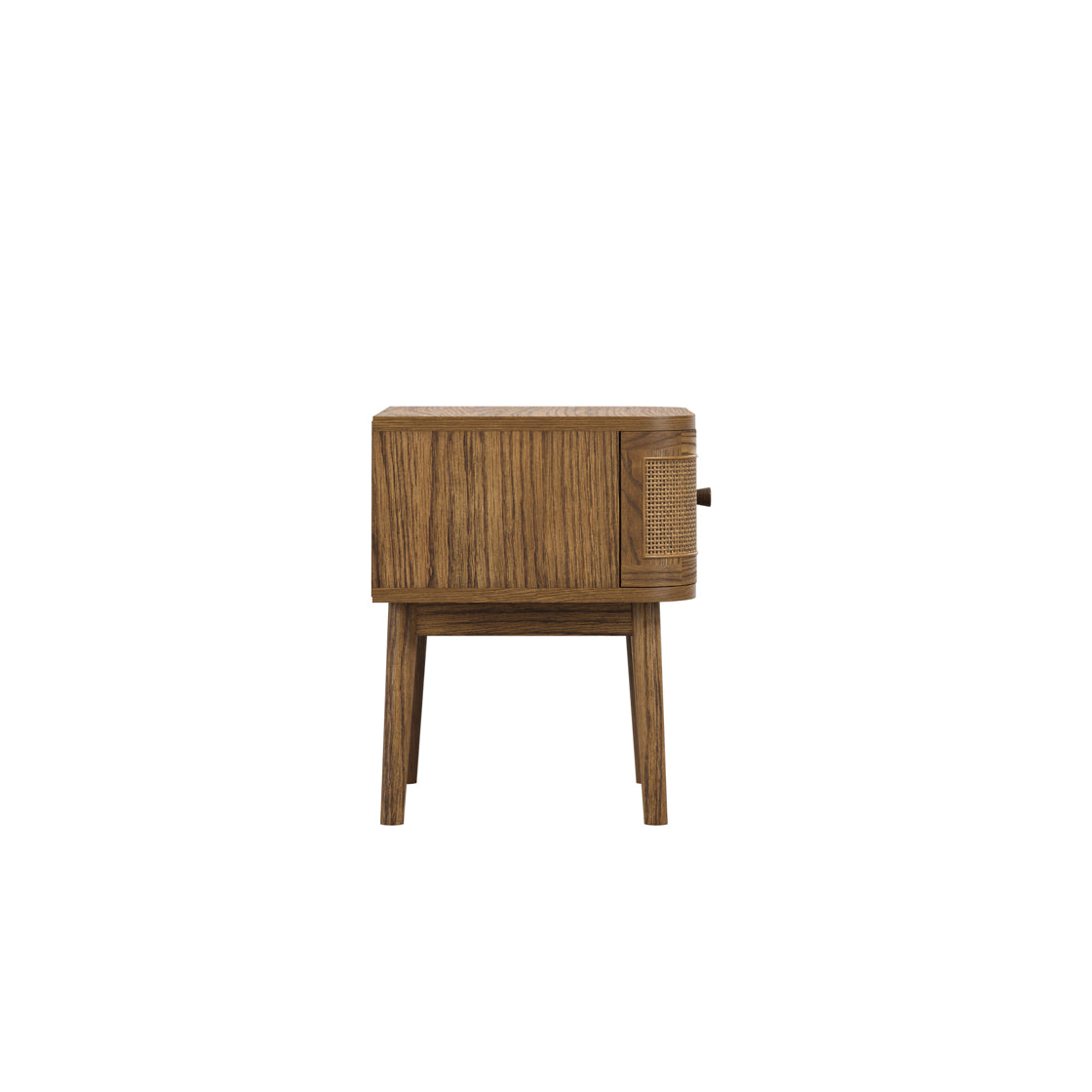 Pasadena Natural Wood and Rattan Bedside Table 1 Drawer