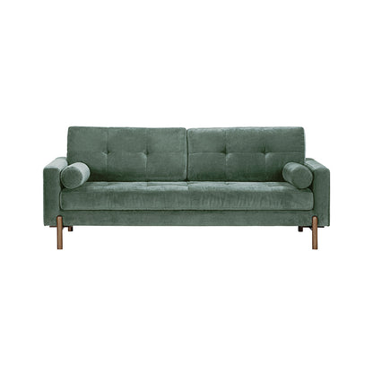 Berlin Upholstered Green Velvet 3 Seater Sofa