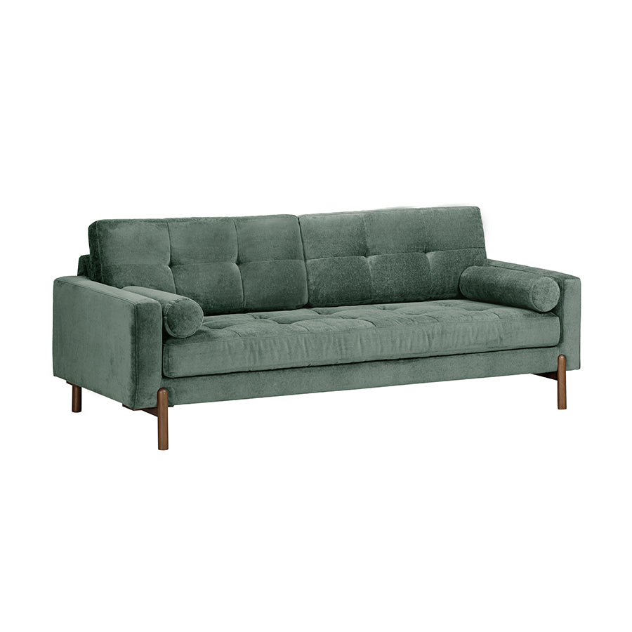 Berlin Upholstered Green Velvet 3 Seater Sofa