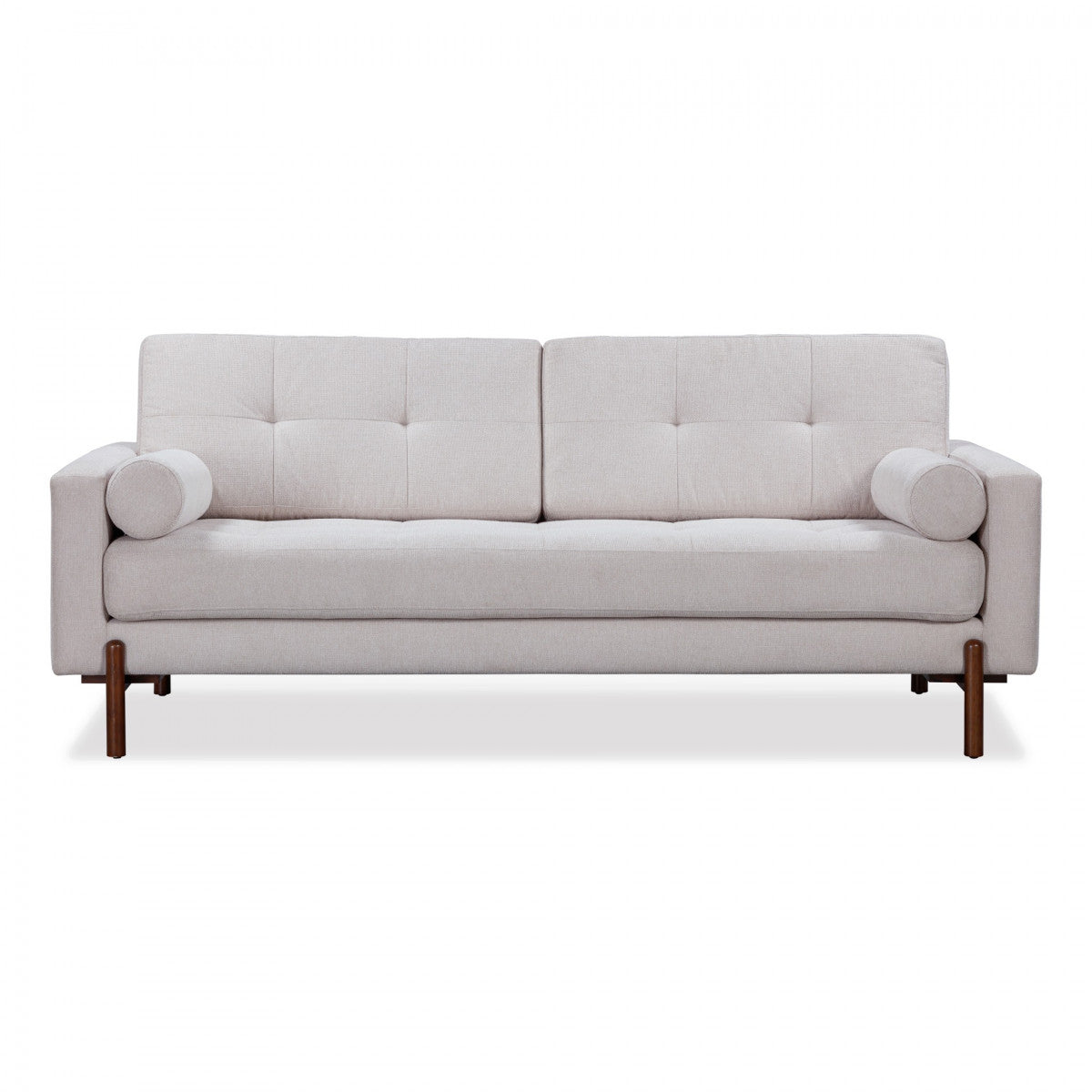 Curitiba Natural Textured Upholstered 3 Seater Sofa Wooden Legs