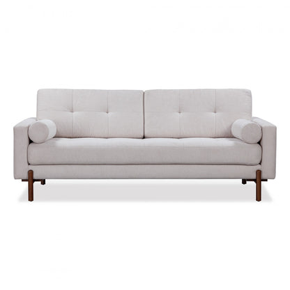 Curitiba Natural Textured Upholstered 3 Seater Sofa Wooden Legs