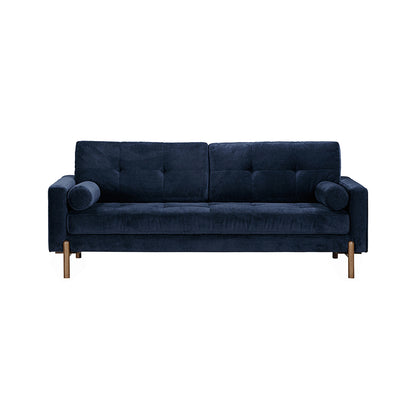 Barella Upholstered Midnight Blue Velvet 3 Seater Sofa