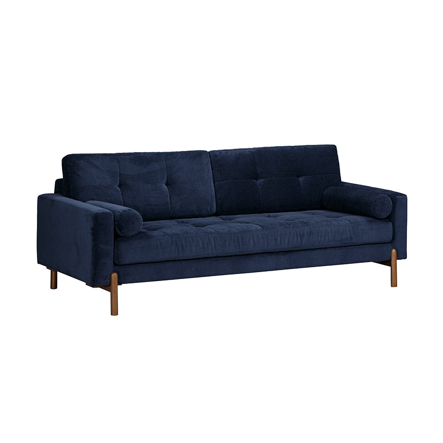 Barella Upholstered Midnight Blue Velvet 3 Seater Sofa