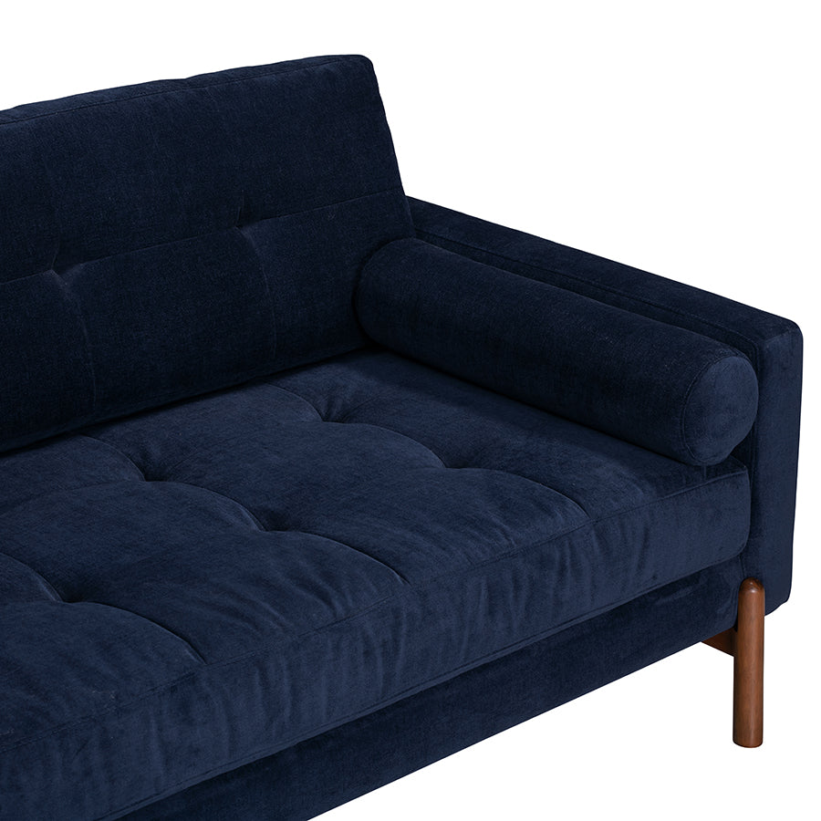 Barella Upholstered Midnight Blue Velvet 3 Seater Sofa