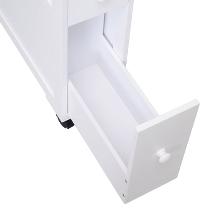 Mine Balu Narrow Rolling Bathroom Storage Unit With 2 Drawers And Wheels