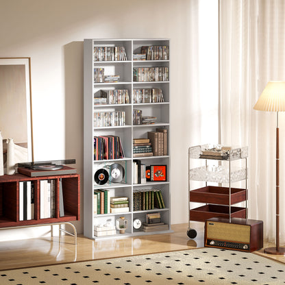 Latota Kezi Wood White Tall Media Storage Tower With 640 Disc Capacity