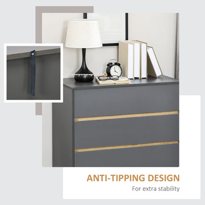 Vetasu Natural and Grey 3 Drawer Storage Chest with Wooden Angled Legs