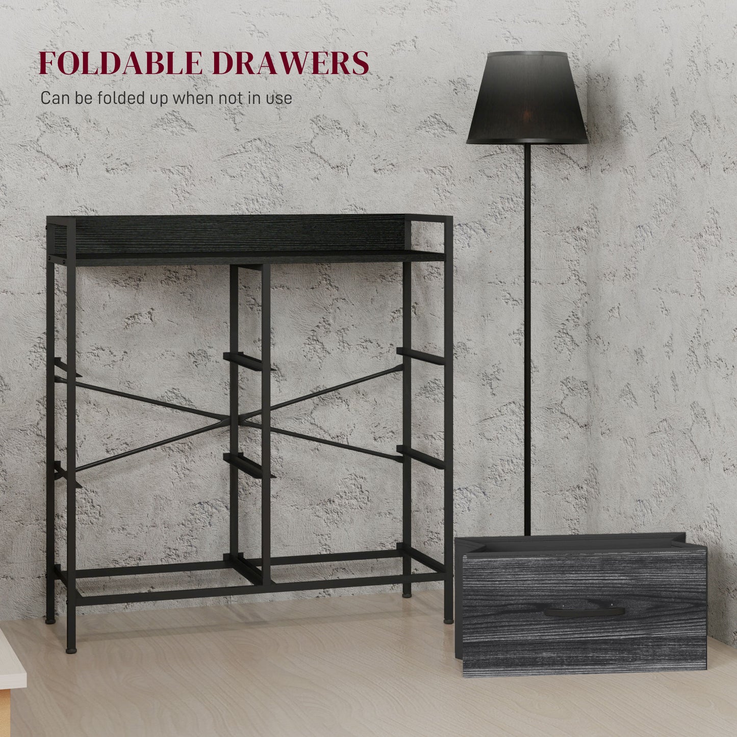 Basa Fabric And Wood Black 6 Drawer Rustic Storage Chest