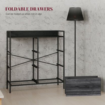 Basa Fabric And Wood Black 6 Drawer Rustic Storage Chest