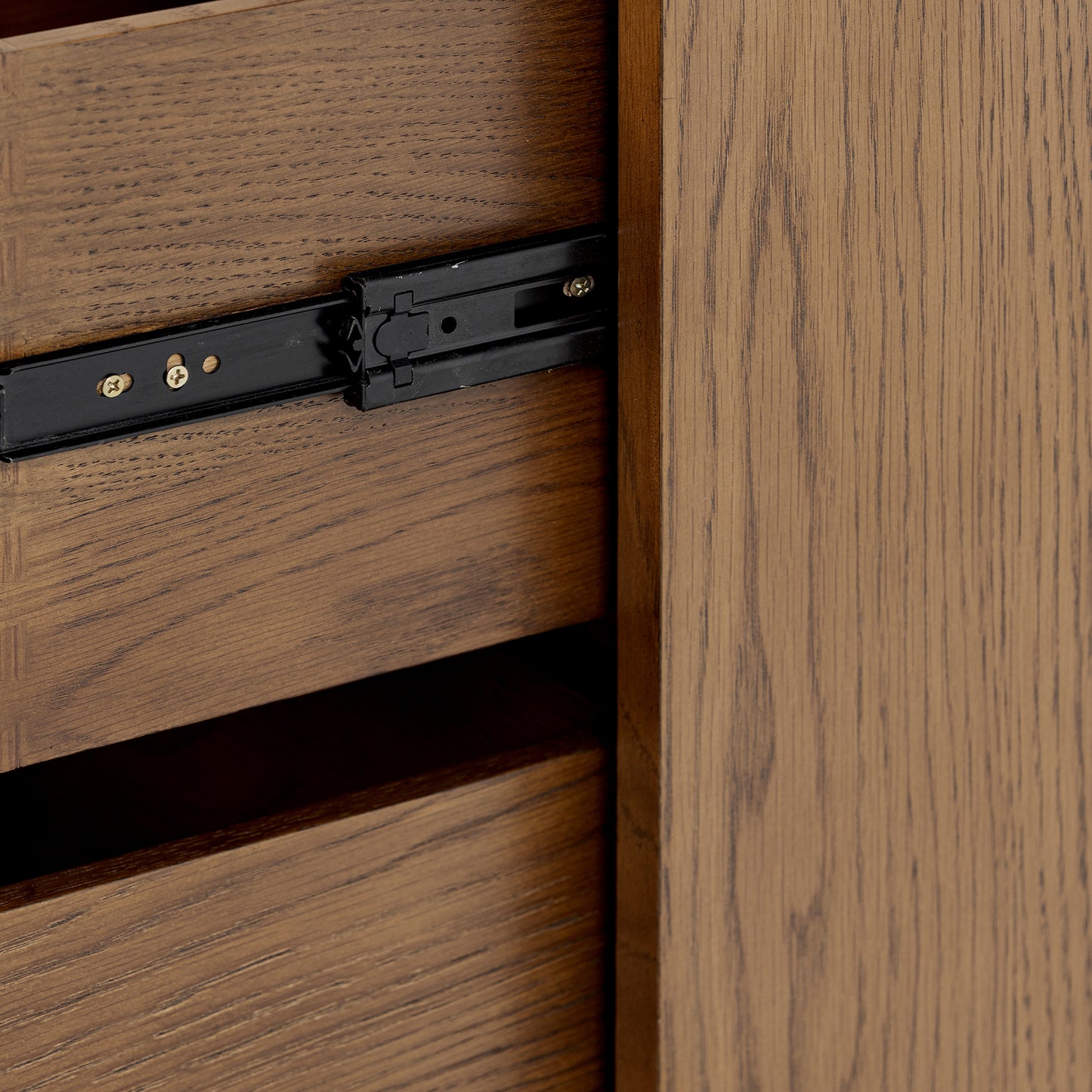 Velagio Natural Oak Ribbed 2 Drawer Bedside Table