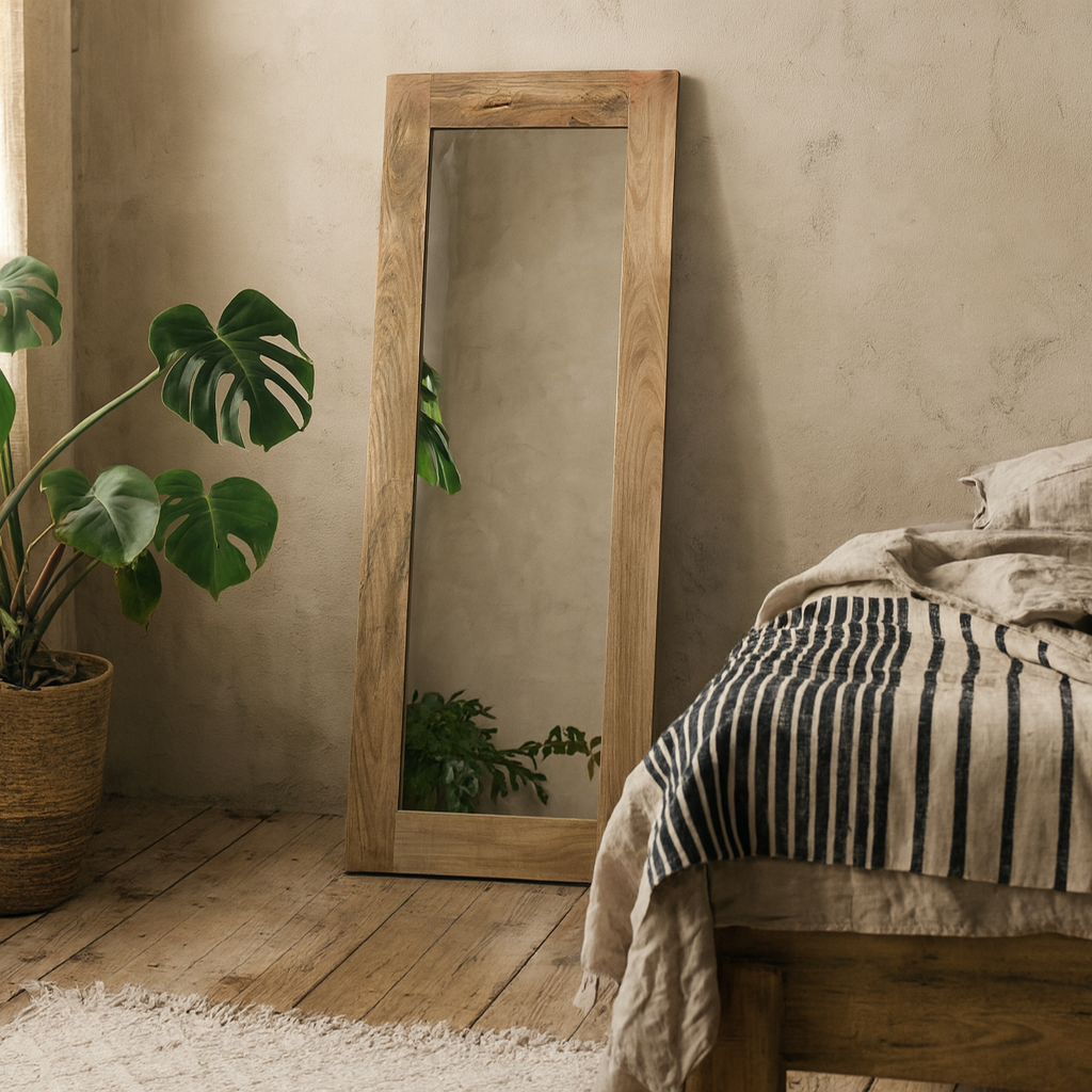 California Large Solid Mango Wood Framed Mirror