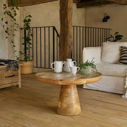 London Natural Mango Wood Mushroom Coffee Table