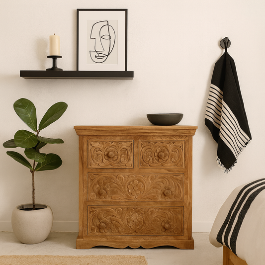 Brighton  Mango Wood Chest of Drawers with 4 Drawers