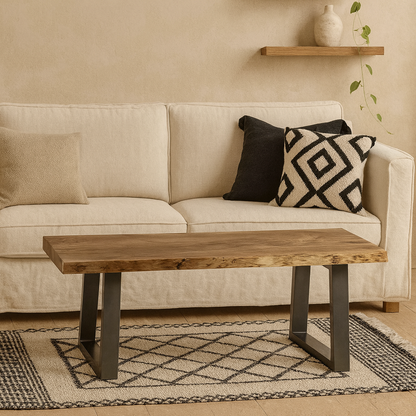 Wellington Acacia Wood Live Edge Modern Coffee Table