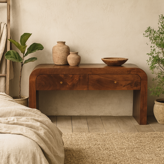 Kahuku Chestnut Mango Wood Coffee Table 4 Drawers