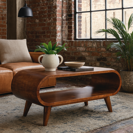 Porquerolles Nordic Mango Wood Low Coffee Table