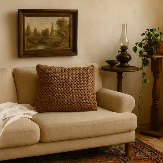 Set of 2 Abbotsbury Coffee Hand Woven Cushions