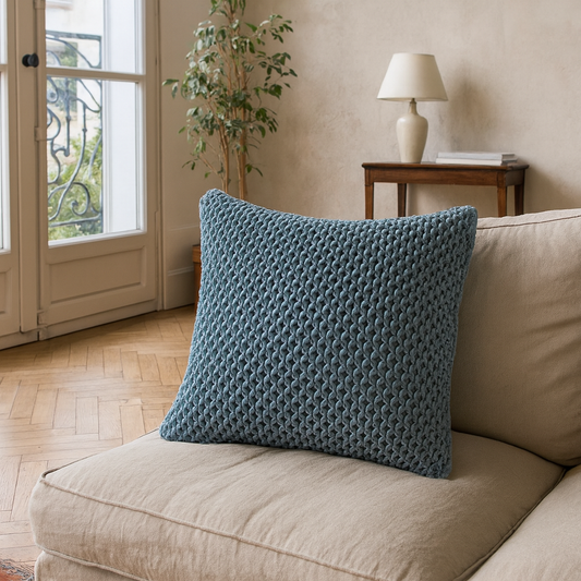 Set of 2 Abbotsbury Blue Handwoven Cushions