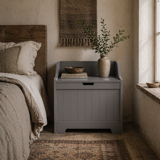 Ralofa Grey Home Storage Chest With 61 Litre Capacity
