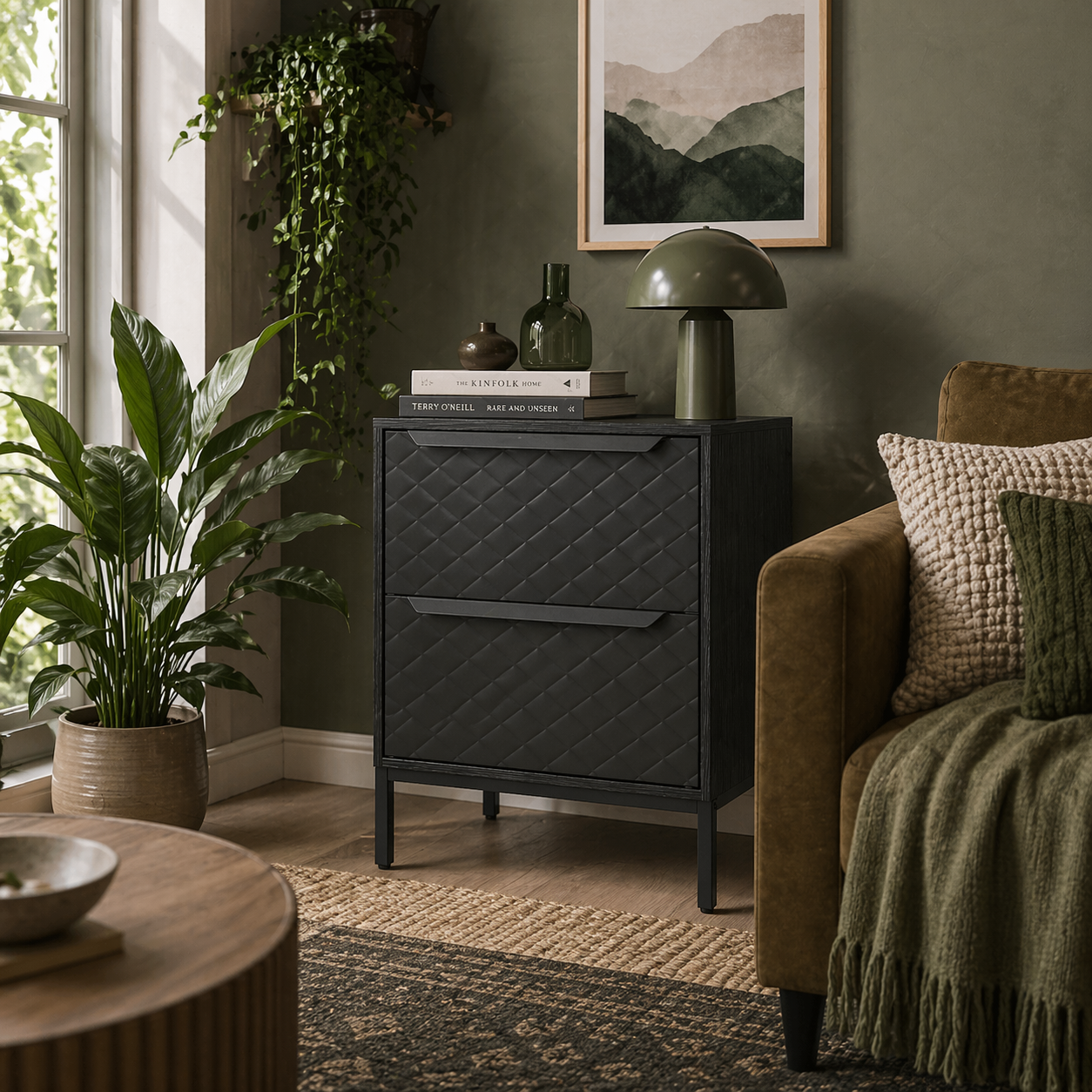 Nomiba Metal Black 2 Fabric Drawer Storage Dresser