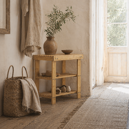 Tono Keel Bamboo Natural 2 Tier Shoe Storage Bench