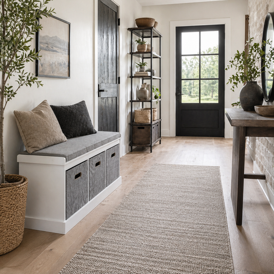 Elfila Wooden White 3 Drawer Shoe Storage Bench With Grey Padded Seat