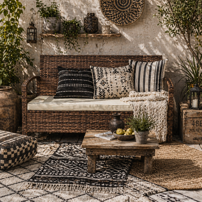 Rarette Rattan Brown Garden Storage Bench With Cushion 125L Capacity