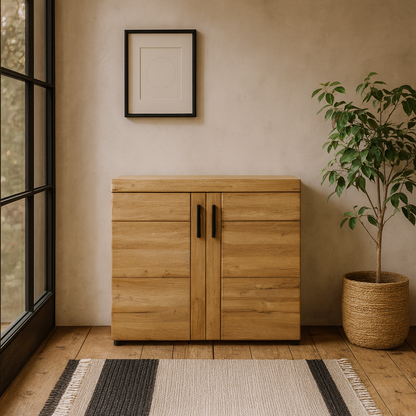 Larkwood 2 Door Grandson Oak Wood Storage Cabinet