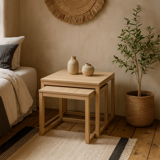 Meadowbloom White Oak Set of 2 Nesting Coffee Tables
