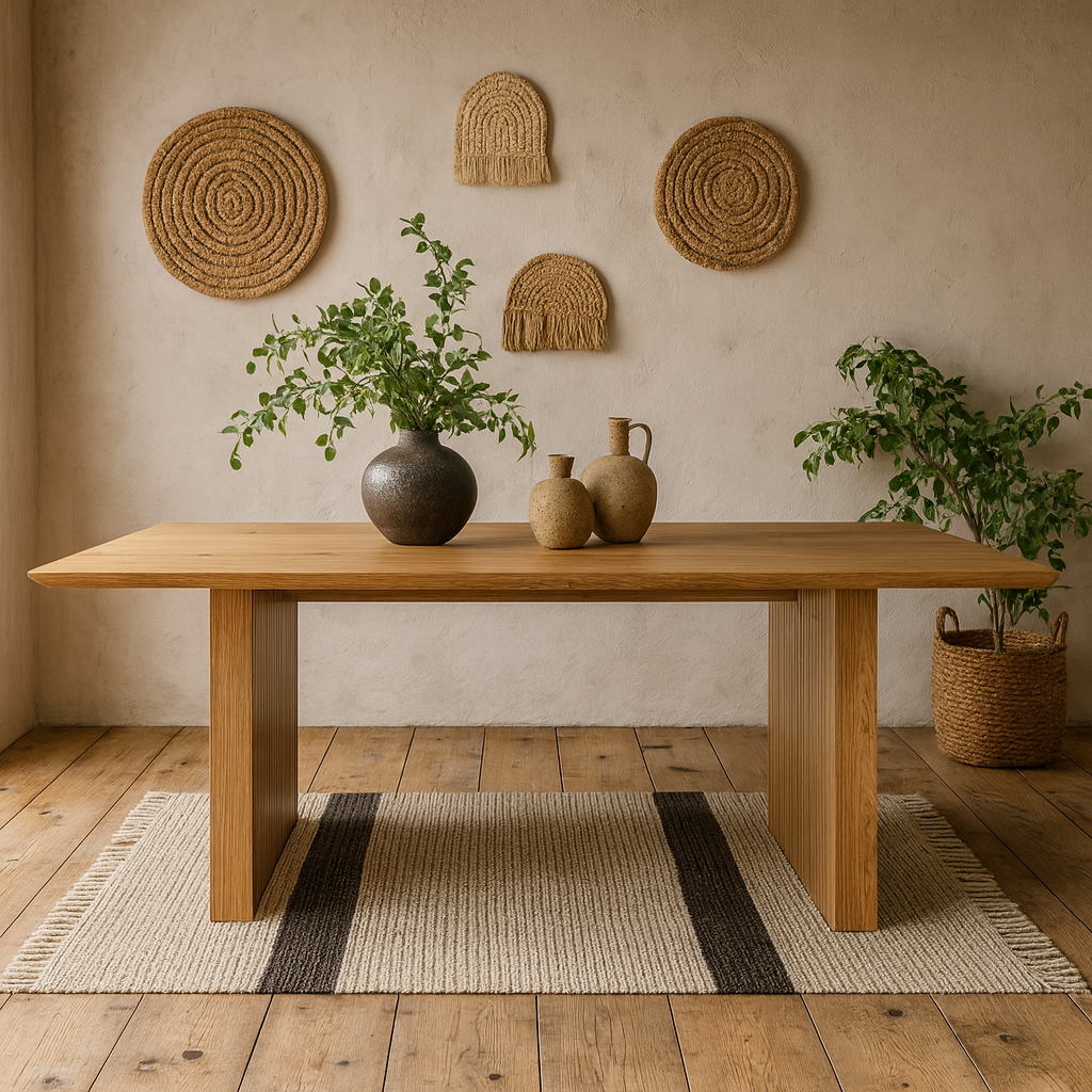 Twillbury Oak Rectangle Dining Table Slatted Legs