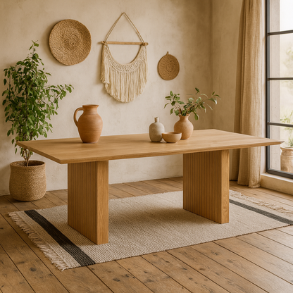 Twillbury Oak Rectangle Dining Table Slatted Legs
