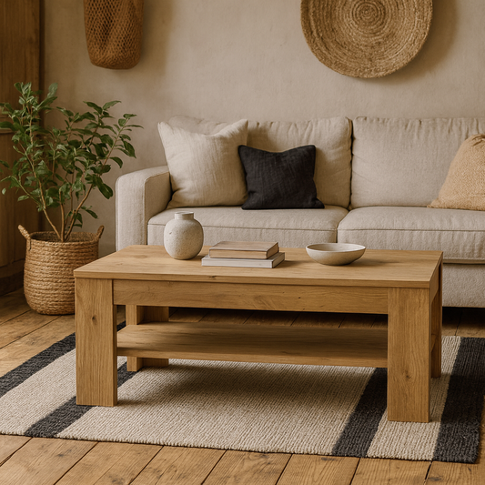 Brimble Oak Coffee Table Bottom Shelf