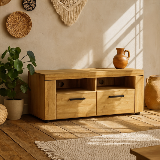 Larkwood 2 Drawer Grandson Oak TV Media Cabinet