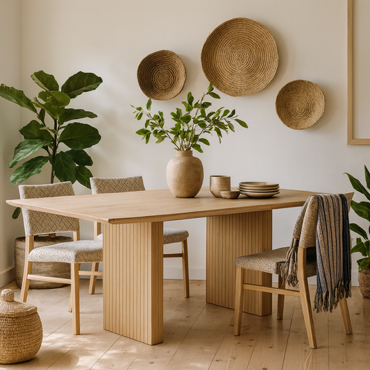 Bramblewig Oak Dining Table Slatted Legs