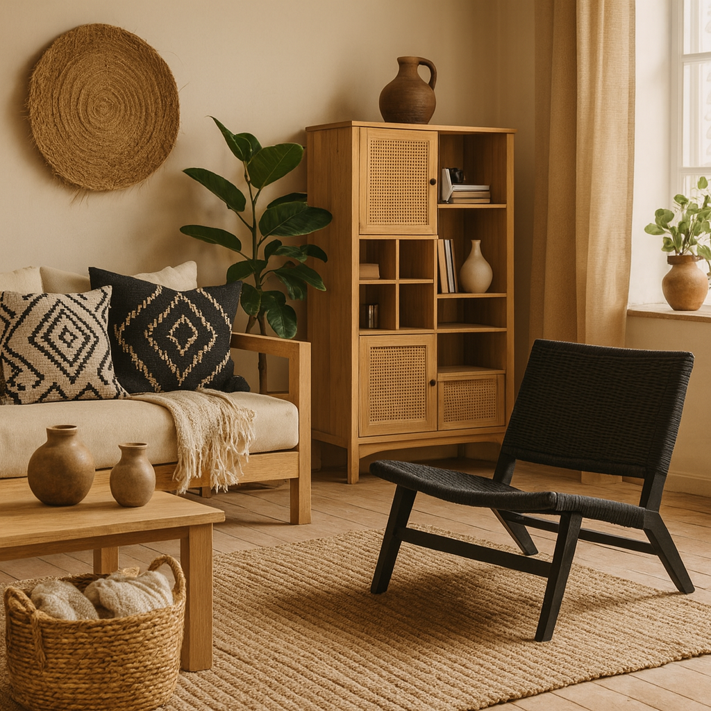 Wigletree Black Wood Lounge Chair