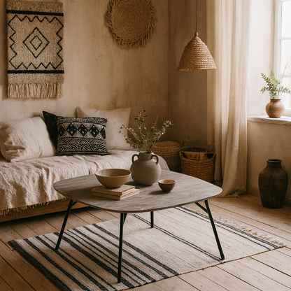 Rosefern Grey Marble Effect Coffee Table